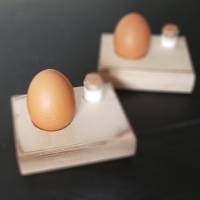 Industrial shabby Eierbrettchen mit Salzfass aus 30mm Bitkenholz Bild 10