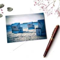 2er Set Foto Grußkarte Strandkorb - Klappkarte mit Umschlag - Format C6 Bild 3