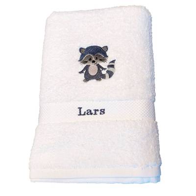 Handtuch,  Duschtuch oder SET  Waschbär Bestickt personalisiert Handmad bestickt