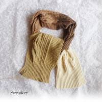 Handgestrickter Schal aus Baumwolle,Wolle,Alpaka - Geschenk,flauschig,weich,warm,modern,wollweiß,braun Bild 10