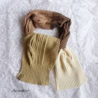 Handgestrickter Schal aus Baumwolle,Wolle,Alpaka - Geschenk,flauschig,weich,warm,modern,wollweiß,braun Bild 4