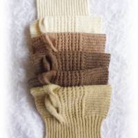 Handgestrickter Schal aus Baumwolle,Wolle,Alpaka - Geschenk,flauschig,weich,warm,modern,wollweiß,braun Bild 7