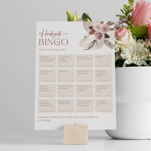 Hochzeitsbingo als Hochzeitsspiel für Brautpaar & Gäste im schönen floralen Design I 50 Blätter I CreativeRobin Bild 7