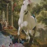 ♕ Jersey Panel 3 teilig mit Pferd Pferden Rosen Blumen Barock 75 x 150 cm ♕ Bild 2
