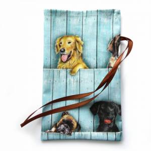 Geschenkverpackung aus Stoff mit verschiedenen Hunden Stoffbeutel Geschenksäckchen Bild 2