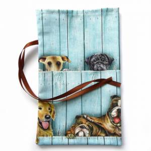 Geschenkverpackung aus Stoff mit verschiedenen Hunden Stoffbeutel Geschenksäckchen Bild 7