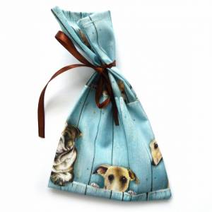 Geschenkverpackung aus Stoff mit verschiedenen Hunden Stoffbeutel Geschenksäckchen Bild 9