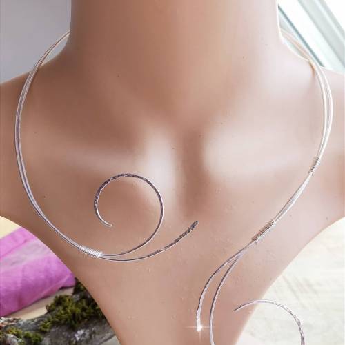 Drahtjuwel  Halsreif,silber,Elbenschmuck, keltischer Schmuck, Halsreif altgriechisch, sterling silber,Brautschmuck,kelti