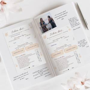 Hochzeitsspiel & Gästebuch-Karten für 50 Gäste im schönem Pampasgras Design | CreativeRobin Bild 5