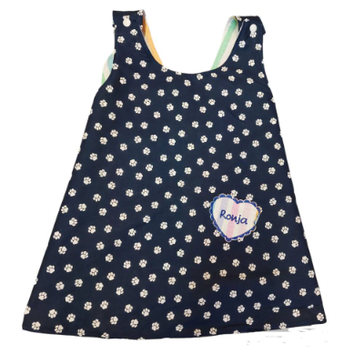 Wende-Schürzenkleid Kleid Kinderkleid Sommerkleid Tunika Baumwolle Pfoten-Streifen
