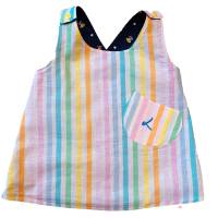 Wende-Schürzenkleid Kleid Kinderkleid Sommerkleid Tunika Baumwolle Pfoten-Streifen Bild 4