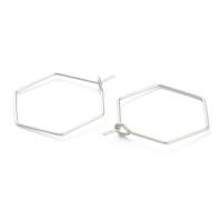 Chirurgische Edelstahl-Creolen hexagon silber 25mm Bild 2