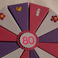 Geldgeschenk, Geschenk zum 80. Geburtstag, Geldgeschenkverpackung,  Geschenkschachtel zum Geburtstag,Geburtstagskind Bild 5