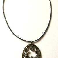 Halskette mit ovalen Blumenmedallion in bronzefarben mit Straß von Hobbyhaus Bild 7
