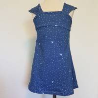 Jersey Kleid in Gr.98/104 A-Linie Mädchen und Einhorn blau Bild 2