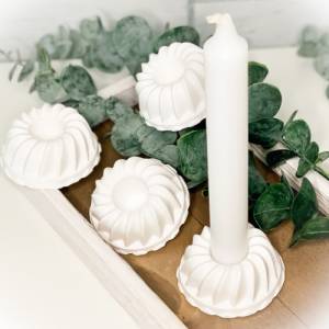 Gugelhupf Mini weiß | Kerzenhalter für Stabkerzen | Geburtstag Muttertag Bild 3