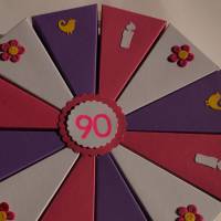 Geldgeschenk,Schachteltorte,  90. Geburtstag, Geldgeschenkverpackung,  Geschenkschachtel zum Geburtstag,Geburtstagskind Bild 2