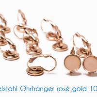 Edelstahl Brisuren für 10mm-Cabochons rosé gold Bild 1