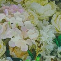 ♕ Jersey Viskose pastell mit Blumen Hortensien Rosen 50 cm x 150 cm Nähen Stoff ♕ Bild 5
