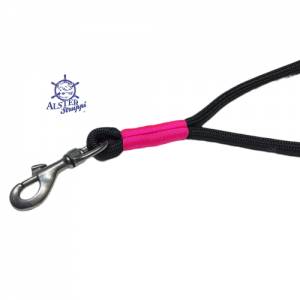 Kurze Führleine, Tauleine, schwarz, pink, Länge nach Wunsch ab 25 cm, Marke AlsterStruppi, hochwertig Bild 3