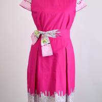 Damen Sommerkleid | Motiv Pink mit Borte | Bild 1