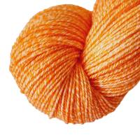 Handgefärbte Sommer-Sockenwolle, 4fach, mit Baumwolle, Farbe: Brilliant Orange Semisolid Bild 2