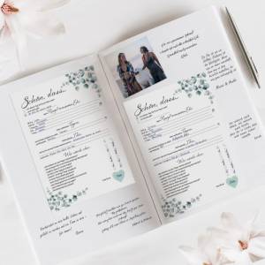 Hochzeitsspiel & Gästebuch-Karten für 50 Gäste im schönen Eukalyptus Design I CreativeRobin Bild 4