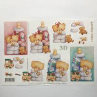 3 D Bastelbogen Baby zur Geburt zum Kartenbasteln, DIN A 4, Motivgröße 10,5 cm Bild 1
