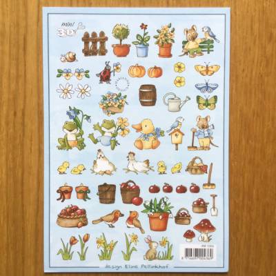 Bastelbogen, Motivpapier mini zum Kartenbasteln, DIN A 5, Designpapier, Frösche, Hühner uvm.