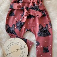 Paperbag Hose mit Schleife, Baby, Kinderhose, Französische Bulldogge Bild 1