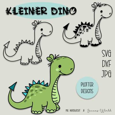 Plotterdatei Janeas World Kleiner Dino – SVG, DXF & JPG für Cricut & Schneideplotter