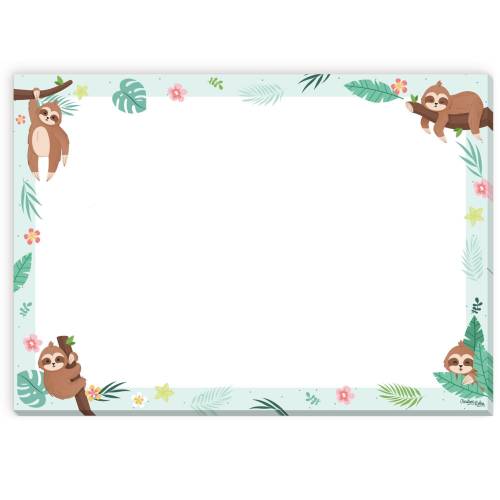 Faultier Malblock und Malunterlage für Kinder & Erwachsene | Schreibtischunterlage aus Papier DIN A3 mit 25 Blättern