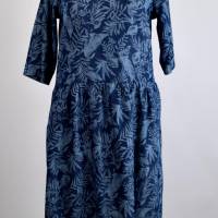 Damen Tunika Kleid Floraler Druck in Jeansblau Bild 1