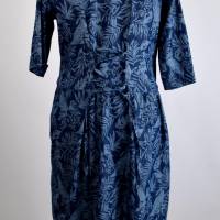 Damen Tunika Kleid Floraler Druck in Jeansblau Bild 2