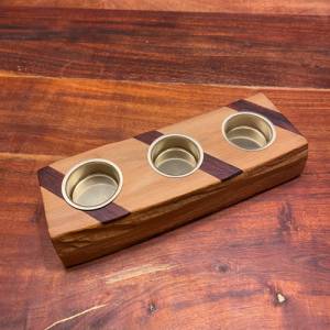 Kerzenhalter für 3 Teelichter aus Holz Unikat Bild 9