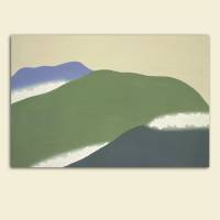 Leinwandbild Grüne Berge Japanische Kunst in pastell Abstrakt Artprint, Holzschnitt 1909 Vintage Bild 1