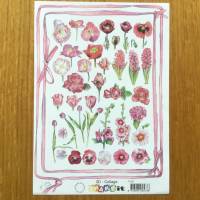 Bastelbogen Frühlingsblumen rosa/pink Motivpapier DIN A 5, Designpapier, 3 D Collage, Blumen Bild 1