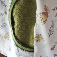 Kapuzenpullover Mädchenpullover - Größe 122 - Schmetterlinge weiß grün Bild 3