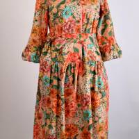 Damen Sommerkleid | Große Blumen Muster in Altrosa | Bild 1