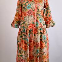 Damen Sommerkleid | Große Blumen Muster in Altrosa | Bild 2