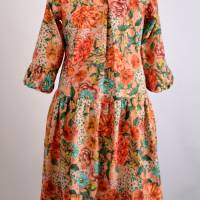 Damen Sommerkleid | Große Blumen Muster in Altrosa | Bild 3