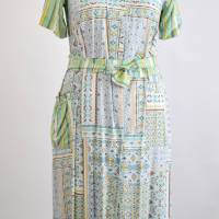 Damen Sommerkleid in Pastell Gelb/Wollweiß Bild 1