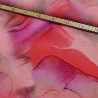 Viskose leichter Frühjahrs-/Sommerstoff Aquarell rot-pink Töne (1m/13,-€) Bild 2