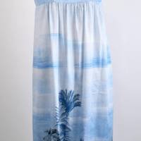 Damen Maxi Sommerkleid | Floraler Druck in Weiß/Blau | Bild 1