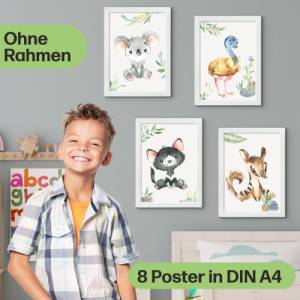 8er Australien Tier Poster-Set fürs Kinderzimmer I Schöne Babyzimmer Deko I A4 Größe I ohne Rahmen I CreativeRobin Bild 3