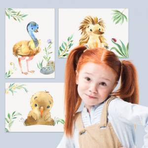 8er Australien Tier Poster-Set fürs Kinderzimmer I Schöne Babyzimmer Deko I A4 Größe I ohne Rahmen I CreativeRobin Bild 4
