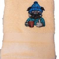 Handtuch, Duschtuch oder SET  Hund  personalisiert Handmad bestickt Bild 1