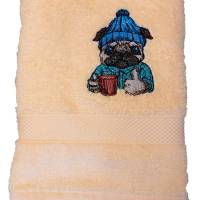Handtuch, Duschtuch oder SET  Hund  personalisiert Handmad bestickt Bild 2