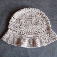 Sommer-Hut, Bucket Hat mit Lochmuster aus tollem Garn aus Baumwolle, Leinen und Viskose, Häkelhut Bild 5