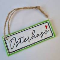 "Osterhase"-Geschenkanhänger aus Filz in GRÜN, von he-ART by helen hesse Bild 2